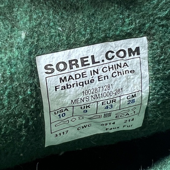 Size 10 Sorel Caribou Fleece Lined Men’s Waterproof Leather Boot Winter Warm - Picture 11 of 15